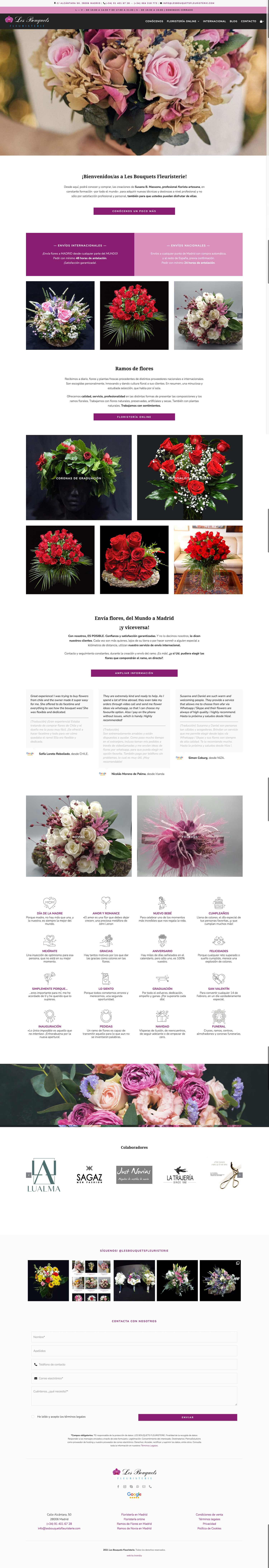 Desarrollo web y diseño web para Les Bouquets Fleuristerie